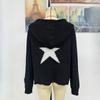 IHUASU Женский осенне-зимний свитер с капюшоном, вязаный свитер с карманом и длинным рукавом, пентаграмма, темперамент, вязаный свитер для поездок на работу