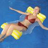 New Inflatable Floating Row Foldable Inflatable Lounge Chair Floating Bed Striped Net Floating Drainage Swimming Pool Hammock