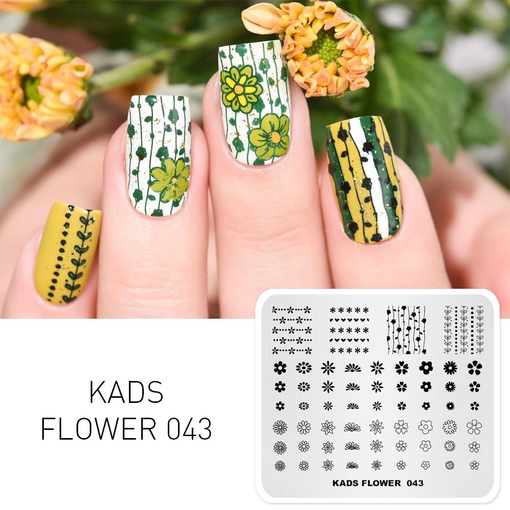 kads 53 Flower Series Nail Stamping Plates DIY Manicure Stamping Plate for Nail Art Template Nail Art Stamp Plates