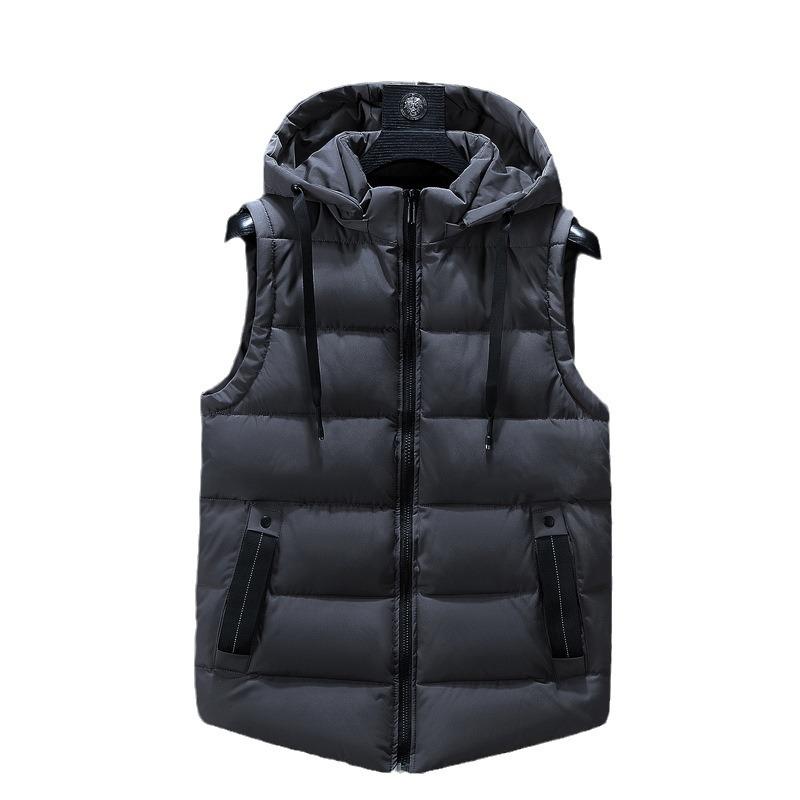 Зимний хлопковый жилет, мужская куртка, тренд, теплая, утолщенная, большого размера, мужские плечи, модные жилеты с капюшоном