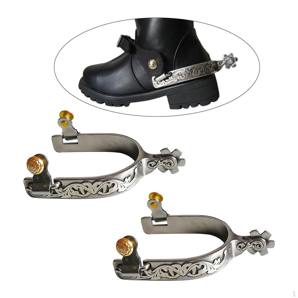Horse with Rotatable Gear Stainless Boots Decoration Riding for Riding, Equestrian,