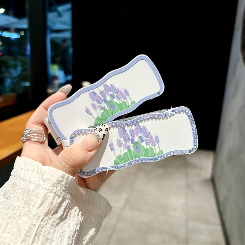 Печать Тюльпан Складная Расческа-подушка безопасности Портативная Портативная Массажная расческа-подушка безопасности Женская Специальная Расческа 2-в-1 с зеркалом для макияжа