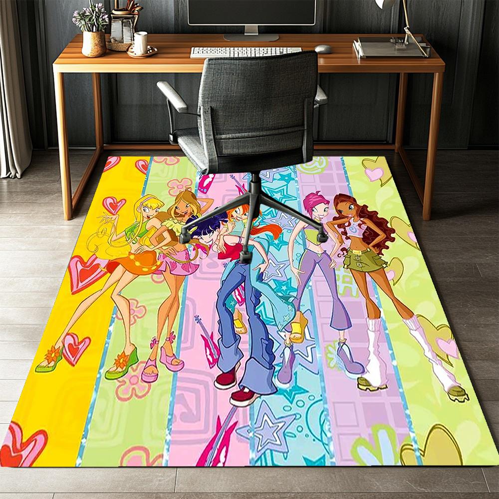 Winx Club Printed Carpet,Rug,for Office Chair Living Room Bedroom Kitchen Room Decor Gifts.
