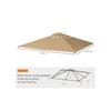 Outsunny Gazebo Roof Replacement Gazebo Roof, 2.98 x 2.95 m, Beige Polyester Sun, Weather and UV Resistant