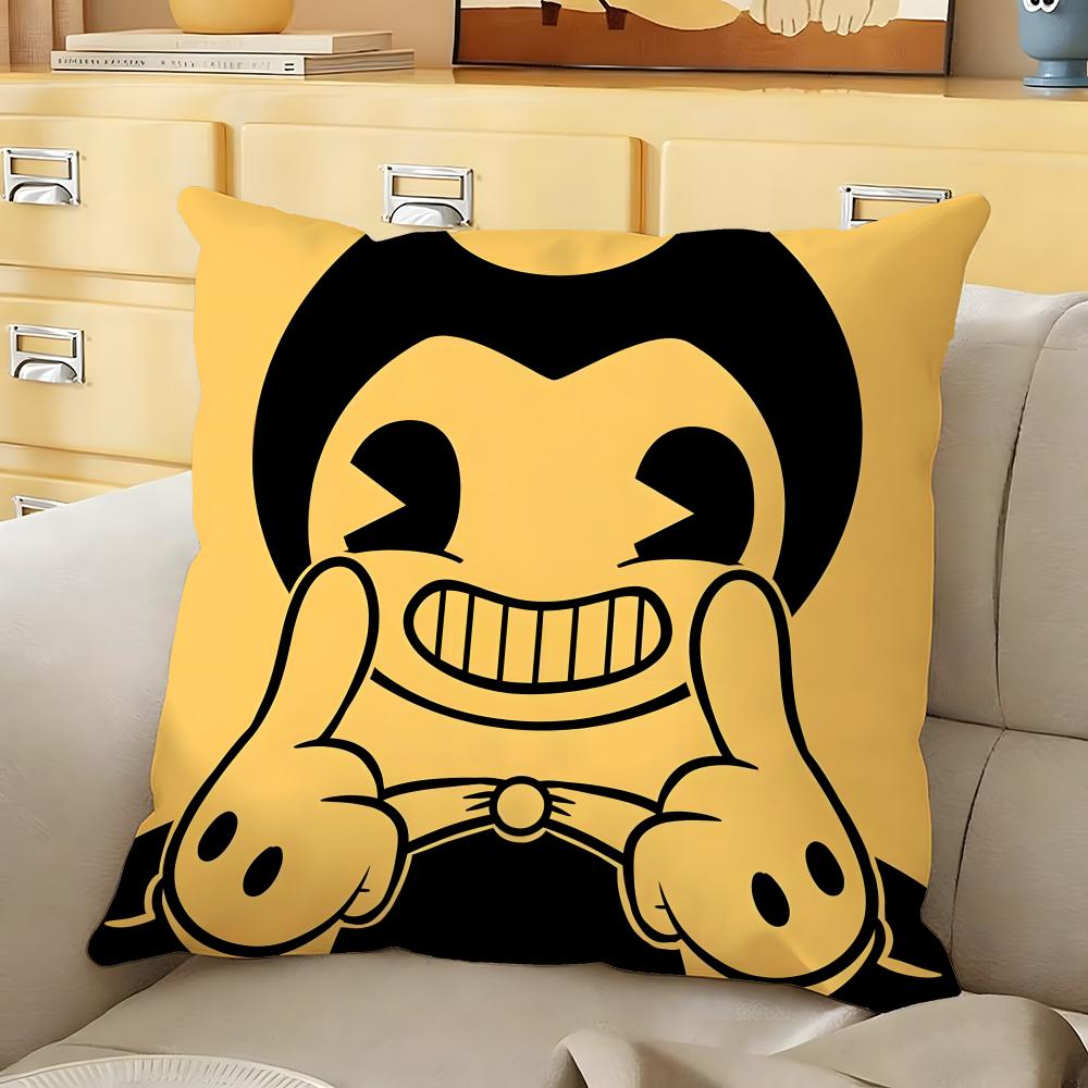 Anime BBendy and Tthe InkMMachine Cushion Cover Soft Durable Reversible PillowCover Home MultiScene Daily Comfort Pillowcase