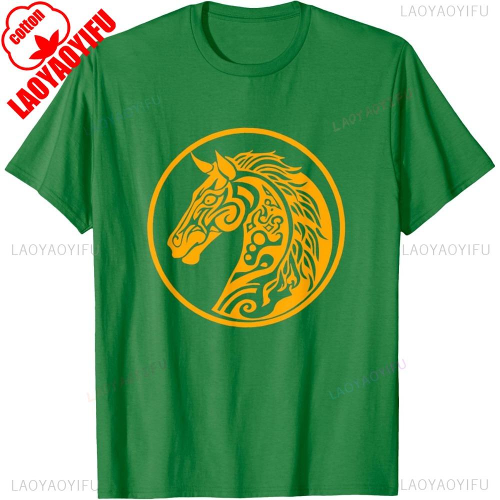 Year of The Horse 2026 Tribal Golden Zodiac Design T-Shirt Chinese Lunar New Year Zodiac Graphic TShirtFashion Holiday Tops