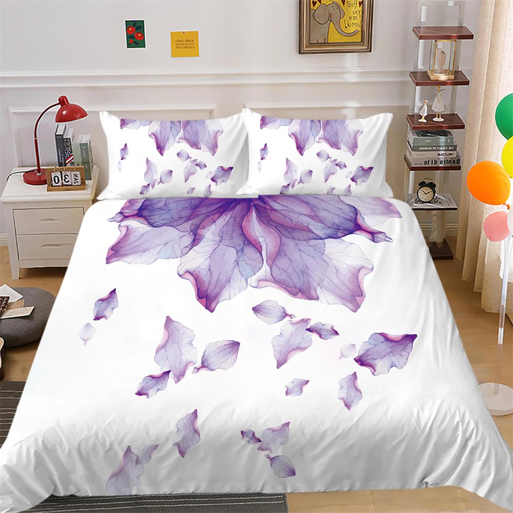 Комплект пододеяльников с 3D принтом цветов, постельное белье, двойной размер, полиэстеровые покрывала, модное домашнее постельное белье