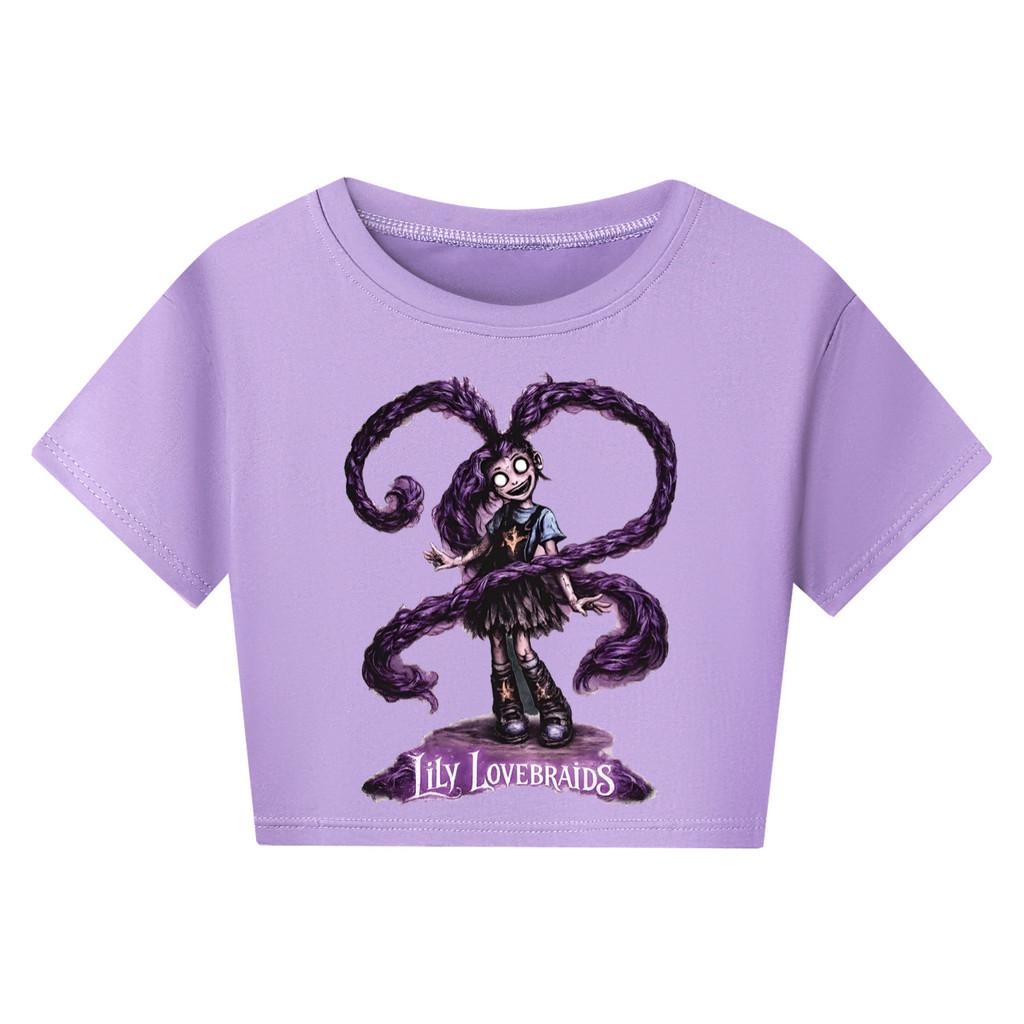 5582 Kids Girls Lily Lovebraids Game Print Short T-Shirt