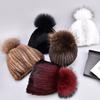 SOMALER Real Mink Fur Hat Female High Quality Thick Warm Winter Hats For Women Fashion Luxury Fur Pompom Beanies