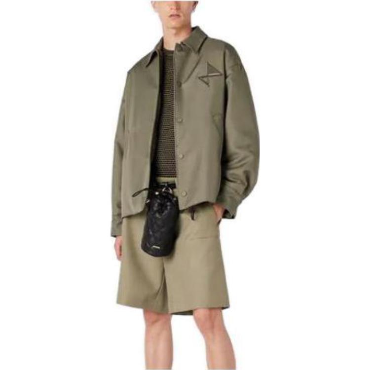 Emporio Armani Однотонный свитер с круглым вырезом Мужской свитер Оливковый 6R1MY21-MF2Z1-F053