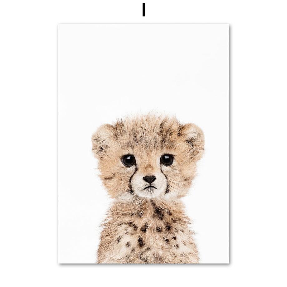 Слон, Лев, Медведь, Жираф, Панда, Тигр, Енот, настенная живопись, холст, картина с детенышем, постер для детей, декор для детской комнаты для мальчиков и девочек