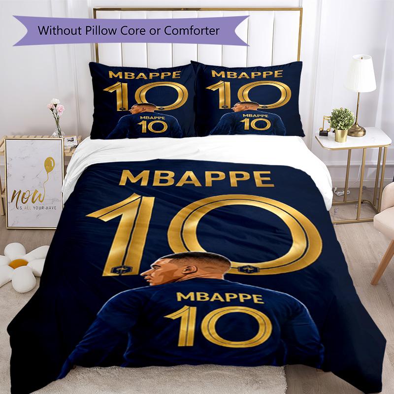 Star Player Kylian Mbappé Comforter Cover Set Design for Playroom Machine Washable Perfect Gift for Friends Family