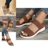 Summer Large Size Women's Shoes Casual Elastic Flat Sandals With Back Strap Fly Knitted Polyurethane Characters)