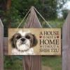Creative Pet Dog Pattern Wooden Listing Home Decoration Card Welcome Sign Pendant