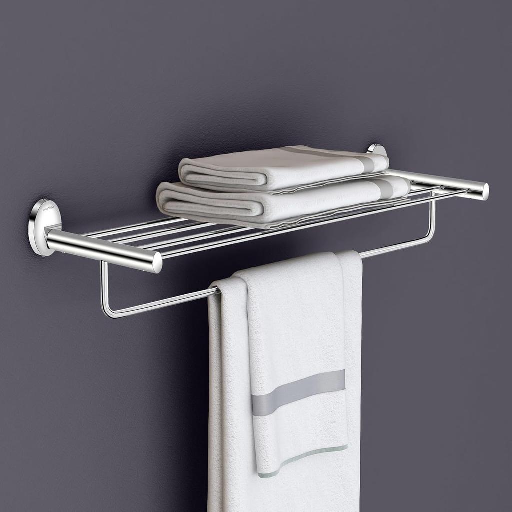 Stainless Steel Towel Holder In Bathroom/Cloth Hanger for Bathroom/Towel Rack/Bathroom Accessories - Oreva (Chrome)
