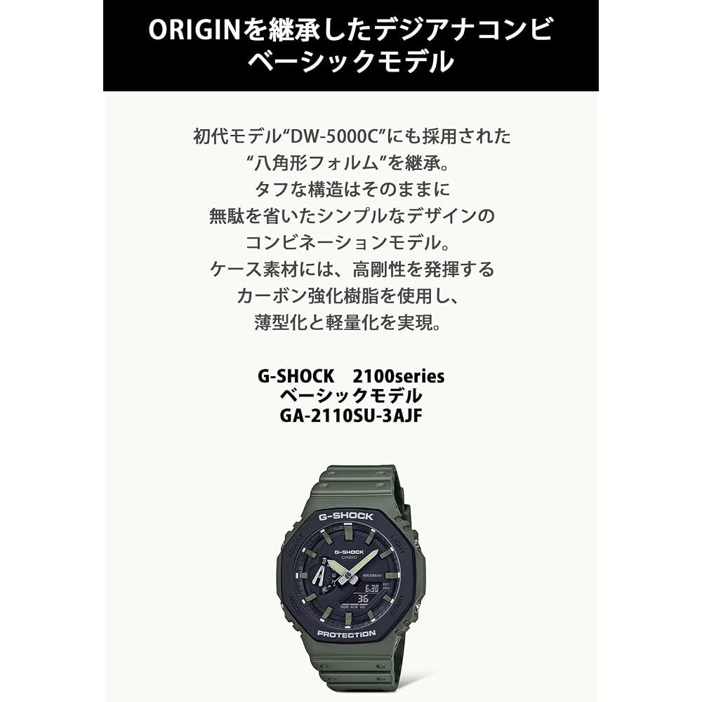 [Casio] Часы G-Shock [Отечественный оригинальный продукт] Утилитарный цвет Карбоновый сердечник Защитная структура GA-2110SU-3AJF Мужские зеленые