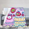 Japanese Cartoon Tamagotchis Blanket Cover Flannel Lightweight Thin Throw Blanket for Airplane Travel Bedspread