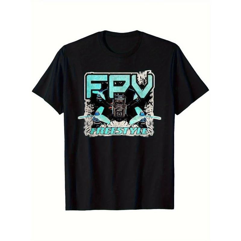 Funny Unisexs T Shirt Vintage Fpv Freestyle Drone Tee Unisex Cotton Summer Oversized Streetwear Novelty Loose Birthday Gift Top