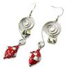 [N9521] - Artisanal Earrings 'New Life' Red (handmade)