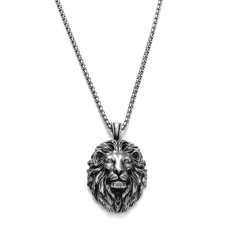 Властное ожерелье с подвеской в виде головы льва, мужское модное модное ожерелье в стиле хип-хоп, персонализированные ювелирные аксессуары