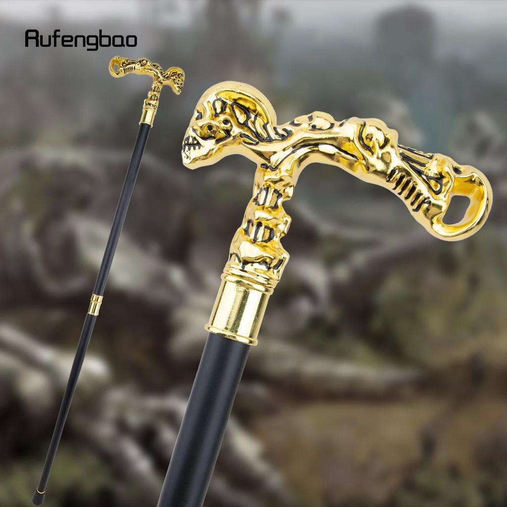 Трость с золотым черепом, декоративная трость вампира, винтажная модная трость для вечеринки, Хэллоуин, посох 93 см