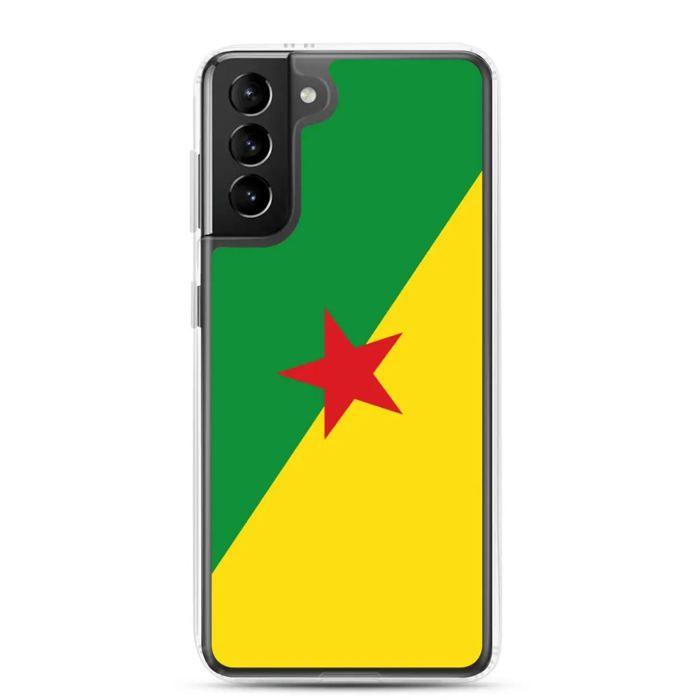 Coque Téléphone - Samsung - Galaxy S21 Ultra - Drapeau Guyane - Souple - Multicolore