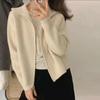 Stand Collar Sweater Women's Thickened Knitted Cardigan Solid Color Zipper Lapel Jacket