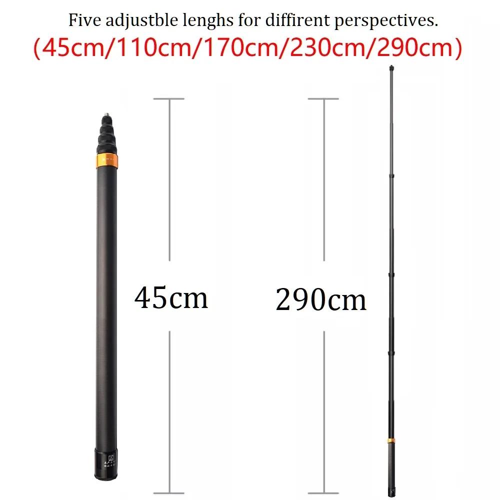 290cm 3m 150cm Carbon Fiber Invisible Extended Edition Selfie Stick For Insta360 X4 X3 ONE RS Accessories For GoPro Insta 360