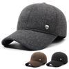 Шляпа Мужская Осенне-Зимняя Шерстяная Шапка Кепка Среднего и Пожилого Возраста Толстая Теплая Защита Ушей Бейсболка