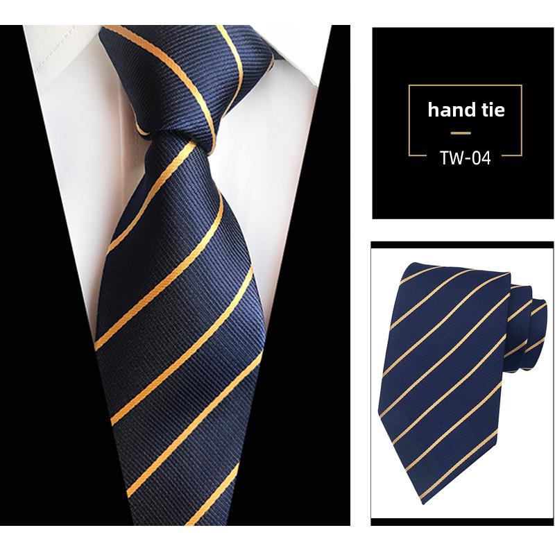 Мужская темно-синяя полосатая рубашка в деловом стиле с галстуком ручной работы для деловых встреч или собеседований