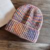 Женская Мода Цветная Повседневная Теплая Вязаная Шапка для Зимних Прогулок