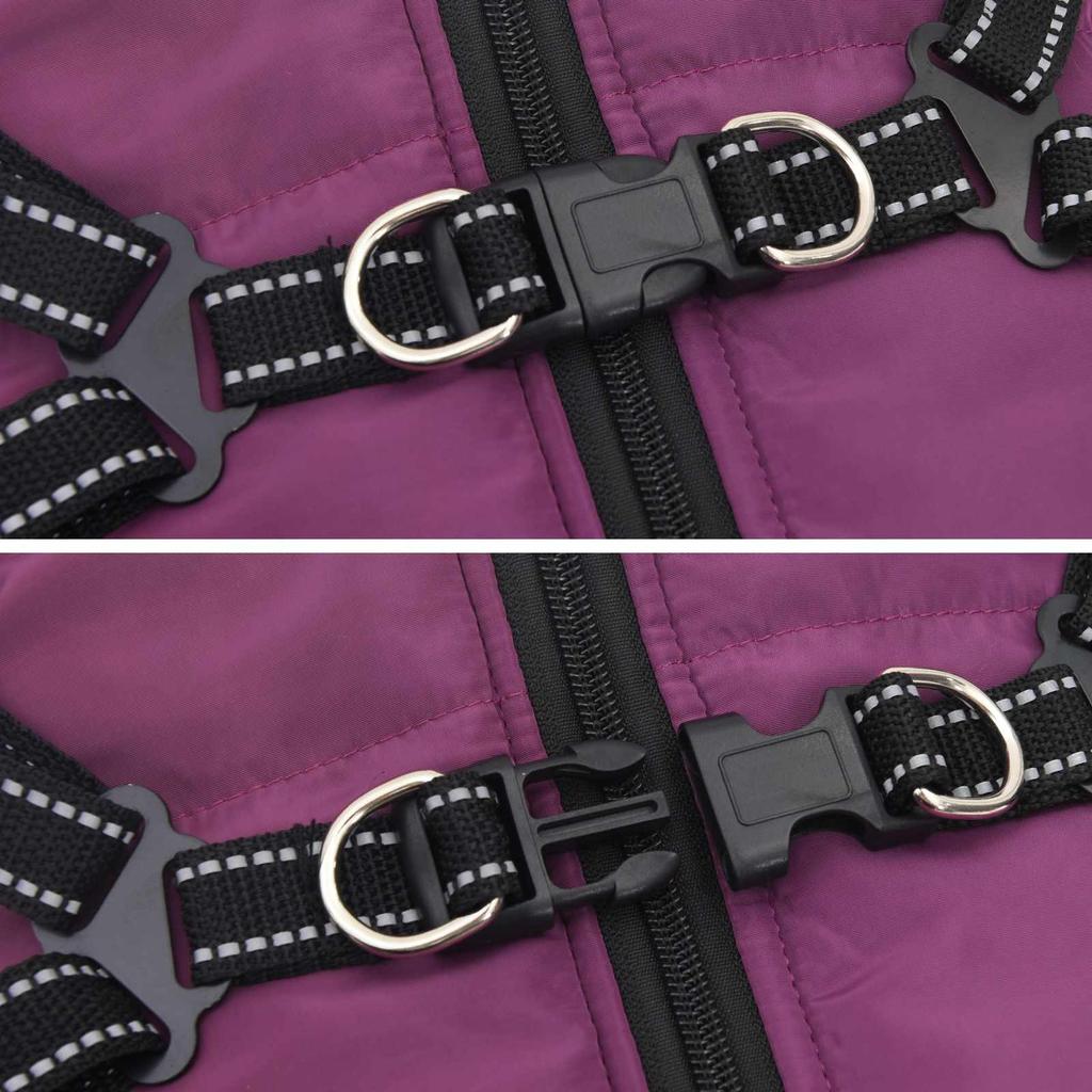 Dog Coat Purple L24 Fleece and Polyester