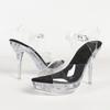 13CM Women Transparent High Heel Sandals, Thin Stiletto Platform Crystal Slippers, Sexy Nightclub Catwalk Shoes LFD-19876-1