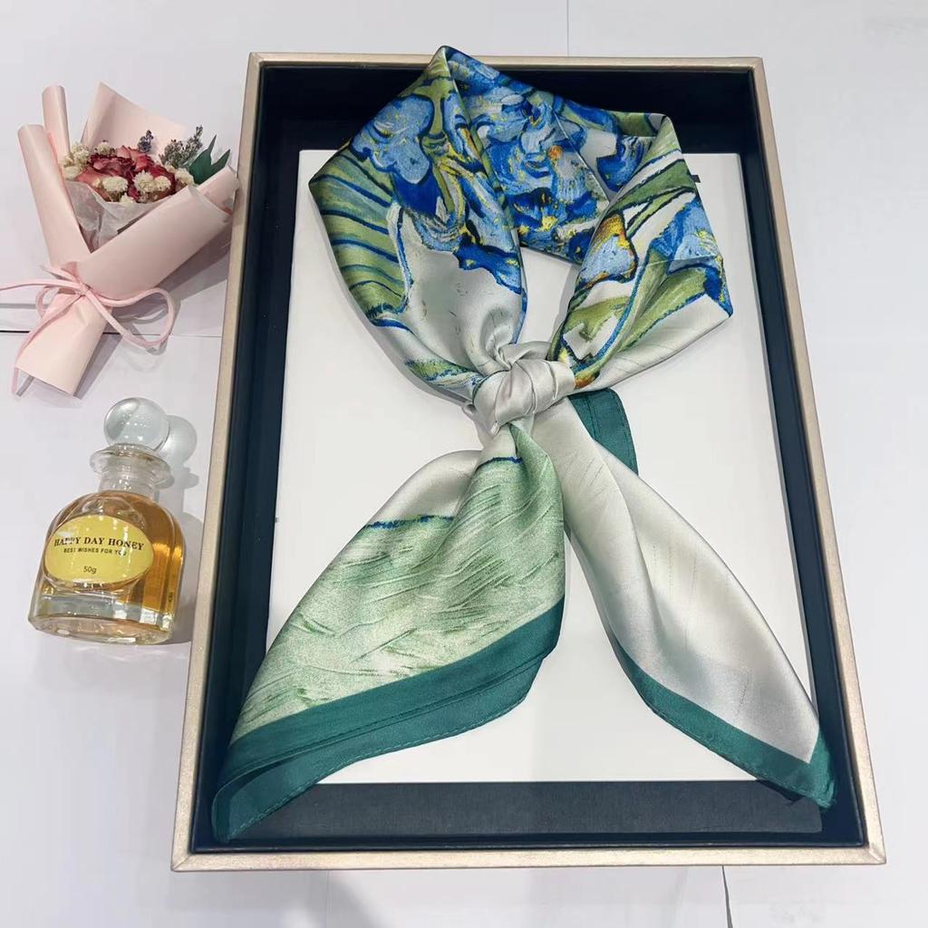 Шелковый шарф женский модный универсальный высокий смысл 70 квадратный шарф защита шеи шарф ретро шарф сумка