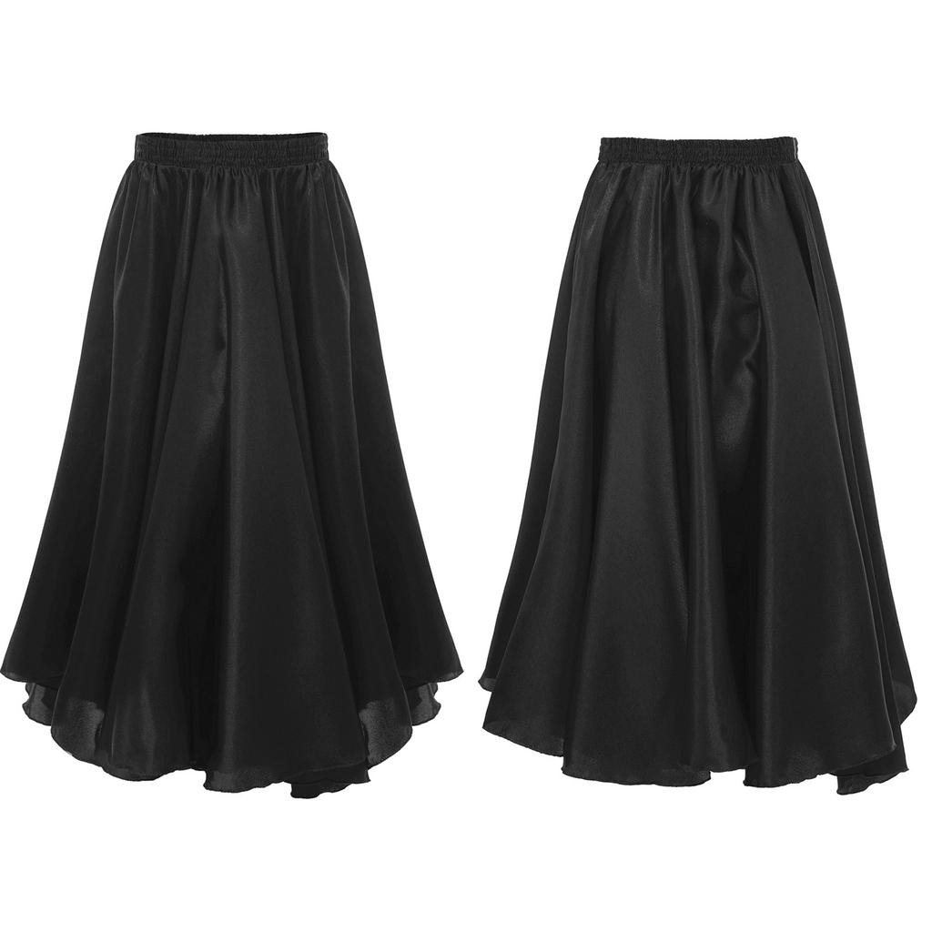Kids Girls Stylish Dance Clothing Elastic Waistband Large Swing Loose Half-length Skirt