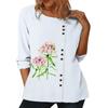 Elegant Women's Cotton Top with Multiple Fashionable Printed Designs, Round Neck, and Long Sleeves