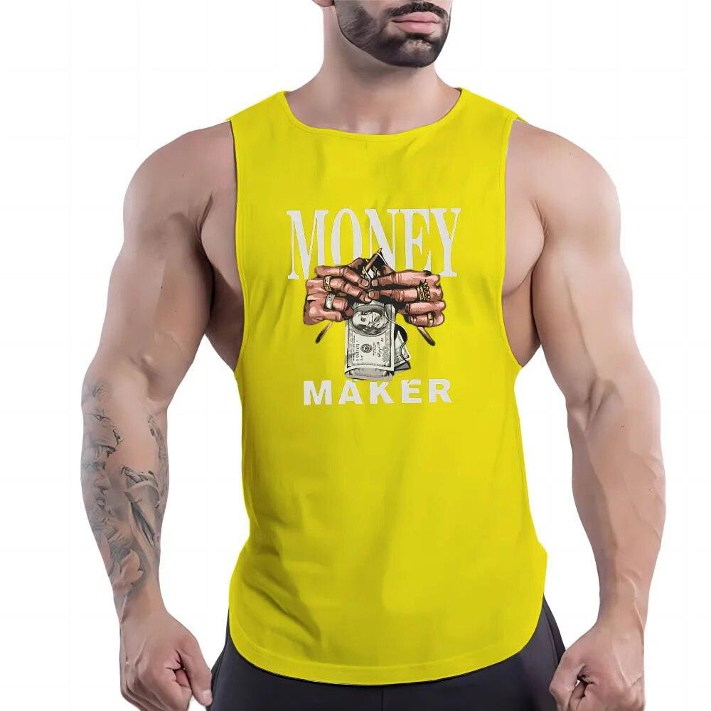 Летняя мужская повседневная спортивная жилетка с круглым вырезом для взрослых, простая модная дышащая футболка без рукавов с креативной графикой и 2d принтом