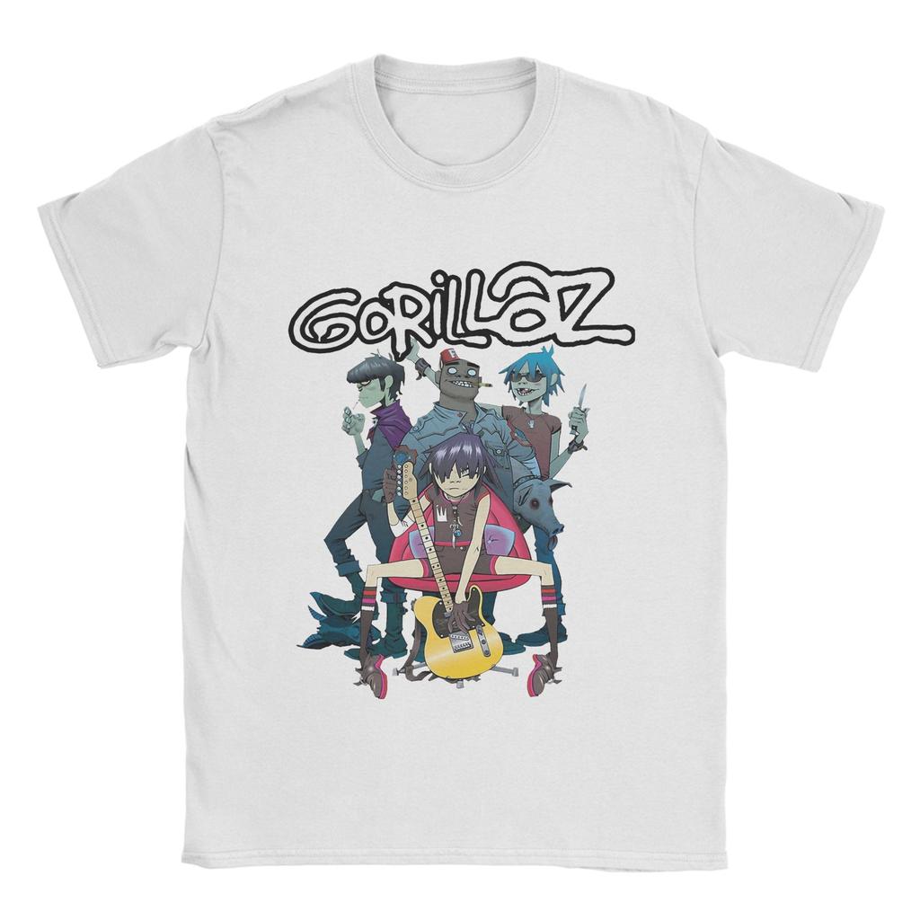 Футболка Gorillazs в стиле панк-рок, летняя, 100% хлопок, для мужчин, популярная, повседневная, с коротким рукавом, Y2K, ретро, топ