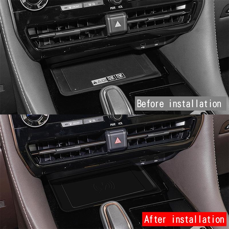 Wireless charging panel protective pad automotive interior decoration accessories For Toyota Alphard 40 Series 2024 2025