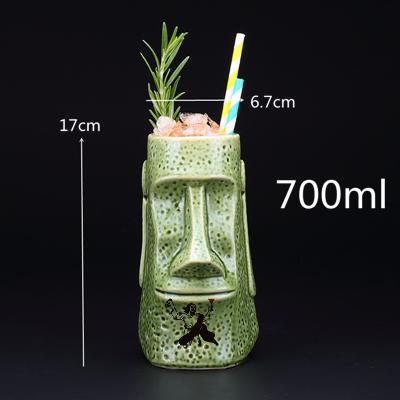 1 Piece 450ml Hawaii Tiki Mugs Cocktail Cup Beer Beverage Mug Wine Mug Ceramic Ku.Ku.Kauioo Mugs Barware