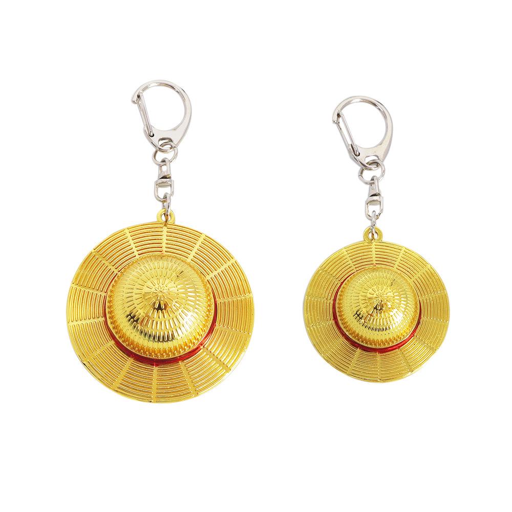 One Piece Anime Monkey D Luffy Straw Hat Metal Keychain Pendant
