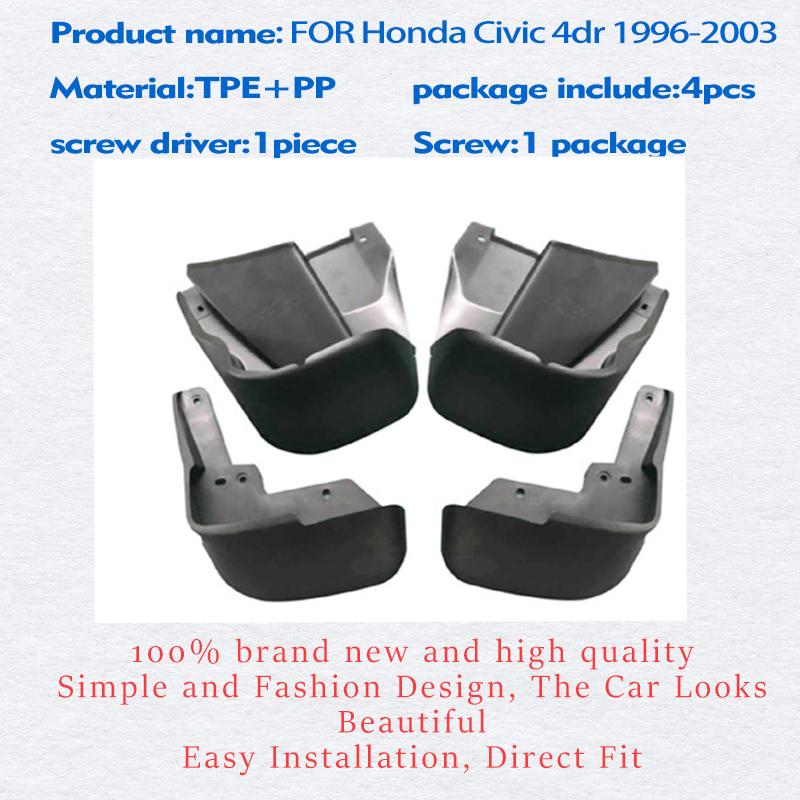 Брызговики для Honda Civic Sedan 4 dr, брызговики, брызговик, брызговик, автомобильные аксессуары, автомобильный стиль, передняя и задняя часть