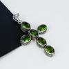 Beautiful Peridot Gemstone Pendant 925 Sterling Silver- Handmade Cross Design, Everyday Wear Jewelry, Unique Peridot Pendant Father's Day Gifts