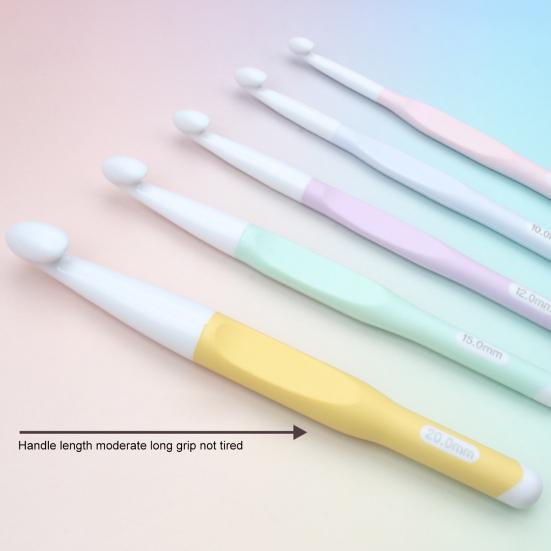 5 шт. эргономичных крючков для вязания, большой крючок для толстой пряжи 8,0 мм