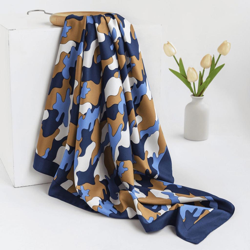 2024 Весна и осень Тонкий французский бежевый шарф в горошек Женский квадратный шарф Шаль Внешнее украшение Универсальный шарф