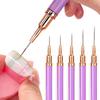 5pcs Nail Art Liner Brush Set UV Gel Nail Brushes Kits French Stripe Line Painting Drawing Flower Pen Professional Manicure Tool