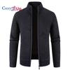 Men Long Sleeve Knit Cardigan Jacket Geometric Slim Fit Thick Sweater