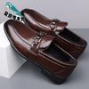 2025 Summer New Business Leather Shoes, One-pedal Buckle Comfortable Cowhide Loafers