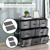 Chest of Drawers with 8 Foldable Drawers, 3-Tier Fabric Bedroom Dresser, Clothes Storage Unit for Bedroom Living Room, Dark Grey