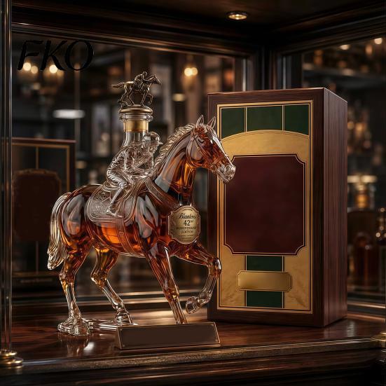 Durable Glass Whiskey Container Decanter, Horse Shape, High Borosilicate Wine Bottle, Gift for Men Preserves Aroma And Flavor Container, Lovers